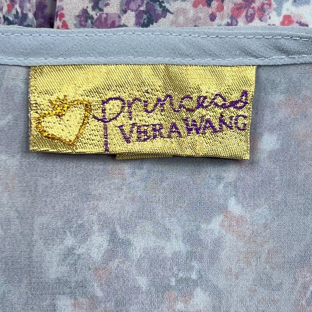 Princess Vera‎ Wang Floral Chiffon Pleated Surplice Shift Midi Size S - NWOT - Picture 6 of 8